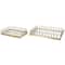 Gold Stainless Steel Metal Geometric Mirrored Décor Trays, 2ct.